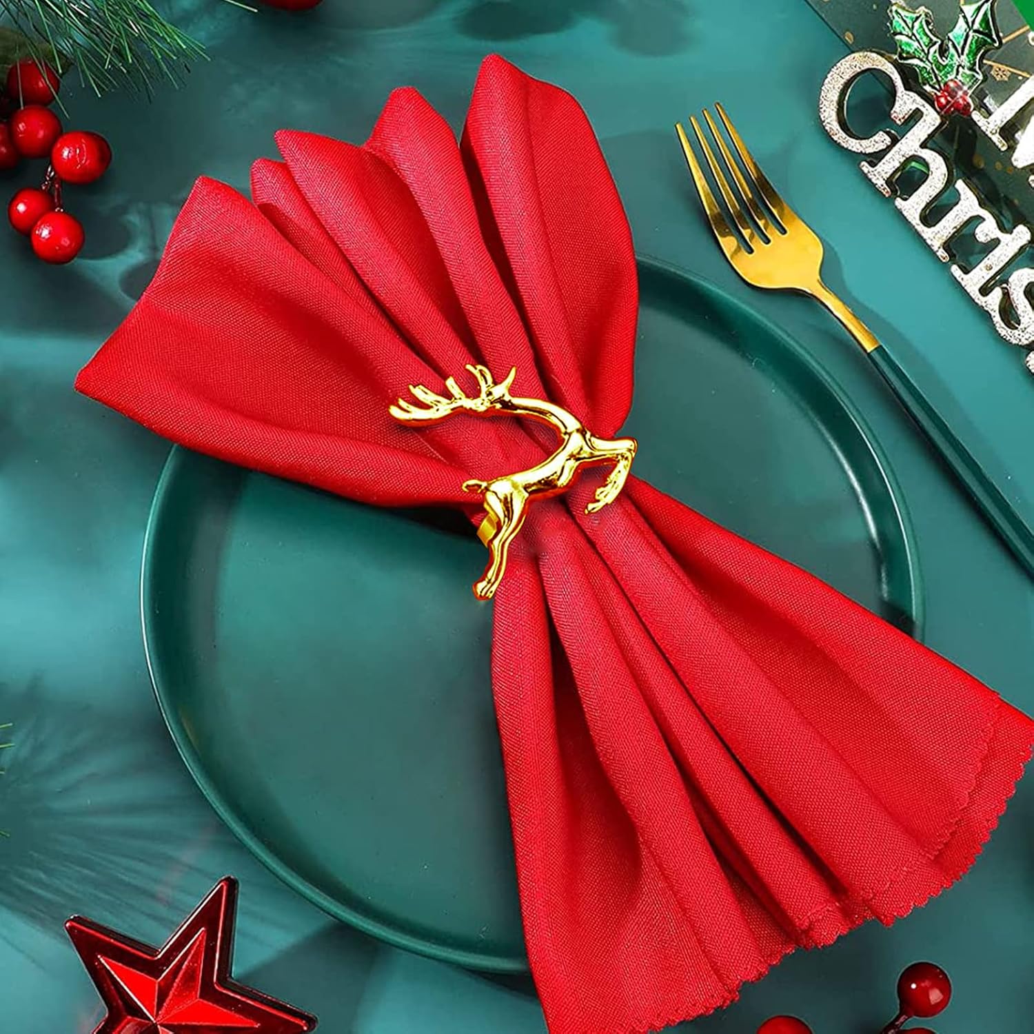 Paquete de 10 Anillos para Servilletas de Navidad