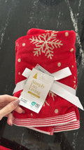 Set de toallas 2 pz Roja Copo de Nieve