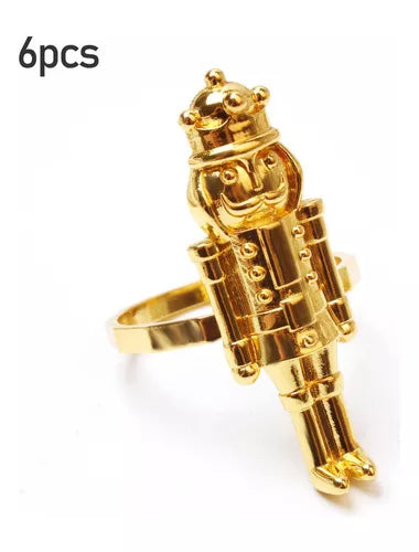 Paquete 6 Anillos Dorados para Servilletas de Navidad
